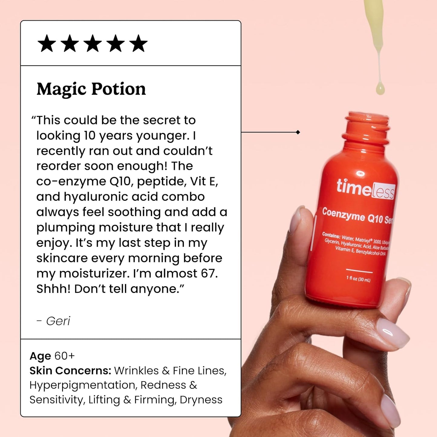 Coenzyme Q10 Serum - Skin Care Serum for Smoothing Skin - Fragrance-Free Coenzyme Q10 Serum with Hyaluronic Acid - Antioxidant Serum for Skin Care - 1 Oz